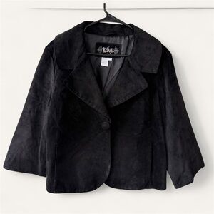 LAL Live a Little Vintage Elegant Black Suede  Blazer‎ Size XL